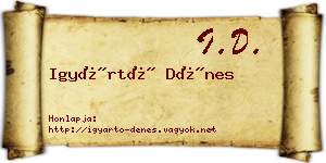 Igyártó Dénes névjegykártya