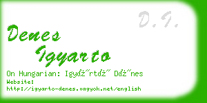 denes igyarto business card